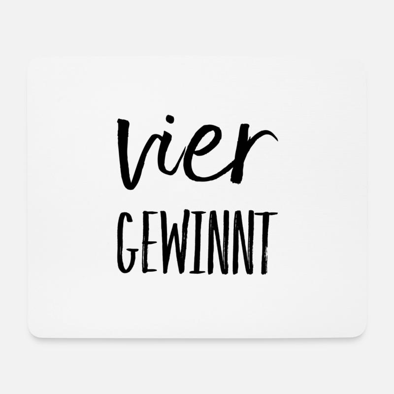 vier ist super - Mousepad (Querformat) - Weiß