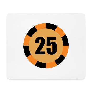Numéro de jeton de poker 25 conception de jeu de poker - Tapis de souris (format paysage) - blanc - Devant