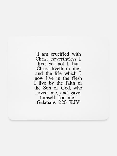 Galatians 2:20 KJV - Mouse Pad (horizontal) - white
