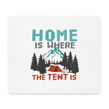 Wintercamping Zelten Camping Berge Wald Outdoor - Mousepad (Querformat) - Weiß - Vorne