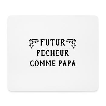 t-shirt enfant futur pêcheur comme papa cadeau - Tapis de souris (format paysage) - blanc - Devant