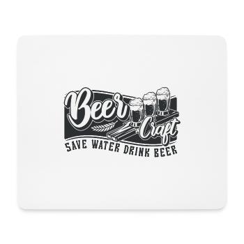 Bier Handwerk "Save Water Drink Beer" Design - Mousepad (Querformat) - Weiß - Vorne