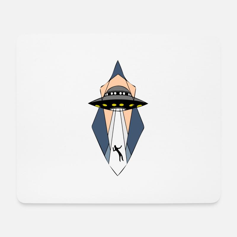 UFO Alien Spaceship - Außerirdisch Cool - Mousepad (Querformat) - Weiß