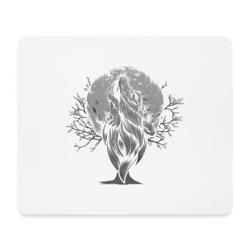 Werwolf Wolf Vollmond Geschenke - Mousepad (Querformat) - Weiß - Vorne