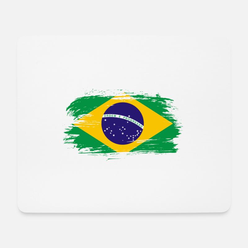 Drapeau du Brésil - Tapis de souris (format paysage) - blanc