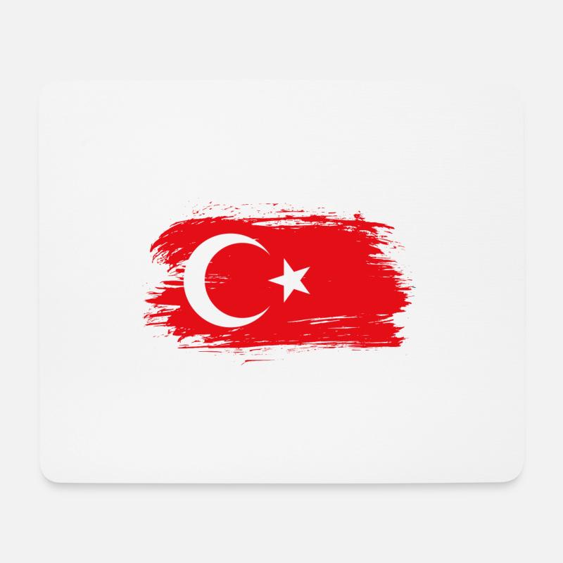 Türkei Flagge - Mousepad (Querformat) - Weiß