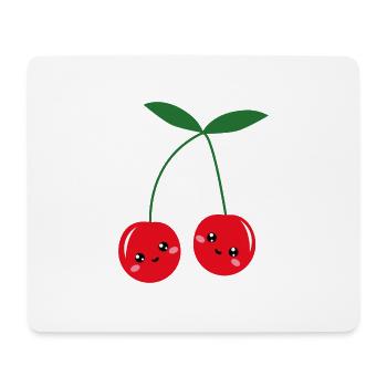 Kawaii cherries - Mouse Pad (horizontal) - white - Front