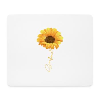 Schöne Sonnenblume mit Schrift Sunflower Shirt - Mousepad (Querformat) - Weiß - Vorne