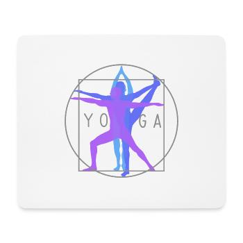 Vitruvianischer Mann Yoga Yogabewegung Logo Damen - Mousepad (Querformat) - Weiß - Vorne
