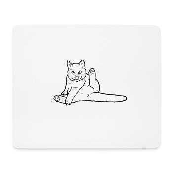 Chat lécher les fesses - Tapis de souris (format paysage) - blanc - Devant