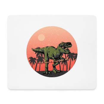 Samurai T Rex - Cooler Dino mit Samurai Schwert - Mousepad (Querformat) - Weiß - Vorne