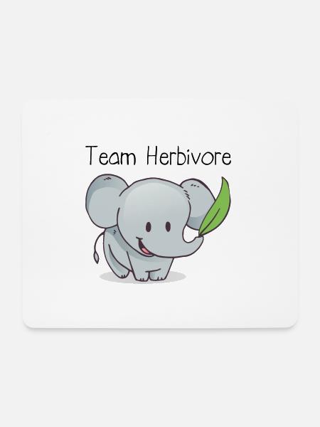Vegan Team Herbivore - Mousepad (Querformat) - Weiß