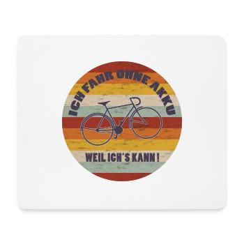 Retro Fahrrad Rad Fahren Ohne Akku Fun Geschenk - Mousepad (Querformat) - Weiß - Vorne