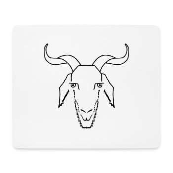 Ziegenportrait -1 - Mousepad (Querformat) - Weiß - Vorne