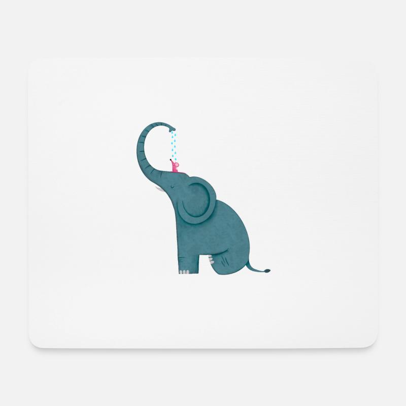 Elefant und Maus Freundschaft - Mousepad (Querformat) - Weiß