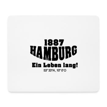 Hamburg - A lifetime - including coordinates - Mouse Pad (horizontal) - white - Front