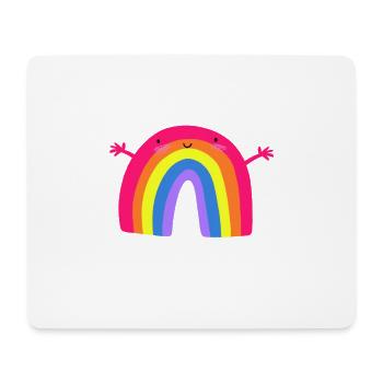 Nette Regenbogenumarmung - Mousepad (Querformat) - Weiß - Vorne