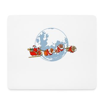"Frohe WeihnachtMond" Hohohoho Weihnachtshemd - Mousepad (Querformat) - Weiß - Vorne