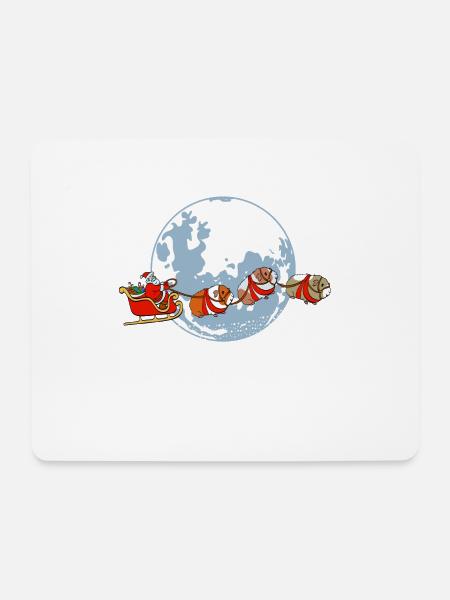 "Frohe WeihnachtMond" Hohohoho Weihnachtshemd - Mousepad (Querformat) - Weiß