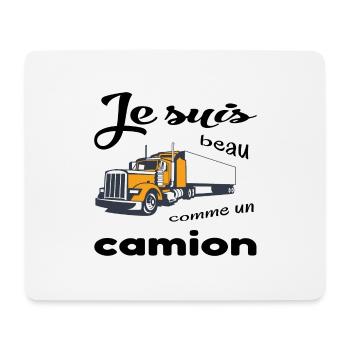 Je suis beau comme un camion - Tapis de souris (format paysage) - blanc - Devant