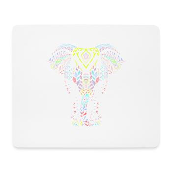 Elefant Mandala Tribal Ganesha Chakra Yoga Tattoo - Mousepad (Querformat) - Weiß - Vorne