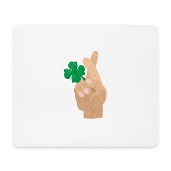 Cloverleaf finger crossed Good luck gift idea - Mouse Pad (horizontal) - white - Front