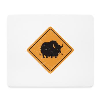 Road signs Attention Yak Funny gift idea - Mouse Pad (horizontal) - white - Front
