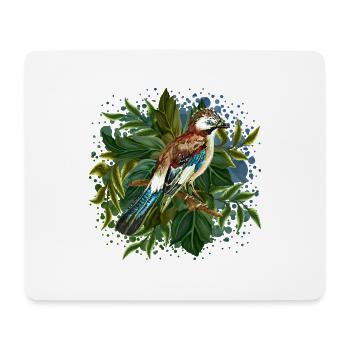 Bunter Vogel - Mousepad (Querformat) - Weiß - Vorne
