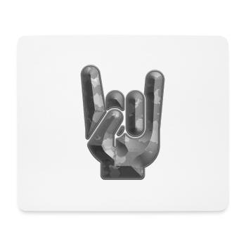 Rock Hand Gesture Heavy Metal Rock 'N' Roll Salut - Tapis de souris (format paysage) - blanc - Devant