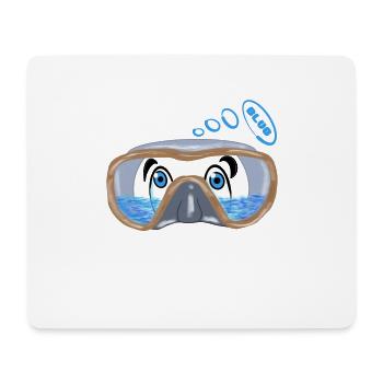 Ein Taucher mit Wasser in der Brille, schwimmen, schwimmen - Mousepad (Querformat) - Weiß - Vorne