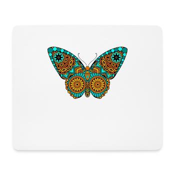 Schmetterling Butterfly Mandala Tatoo Tribal - Mousepad (Querformat) - Weiß - Vorne