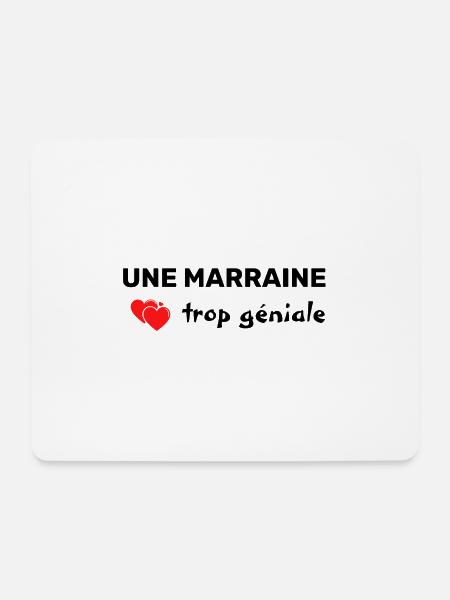 tshirt marraine trop géniale cadeau noel - Tapis de souris (format paysage) - blanc