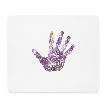 Main de lavande avec cadeau de motif de fleur - Tapis de souris (format paysage) - blanc - Devant