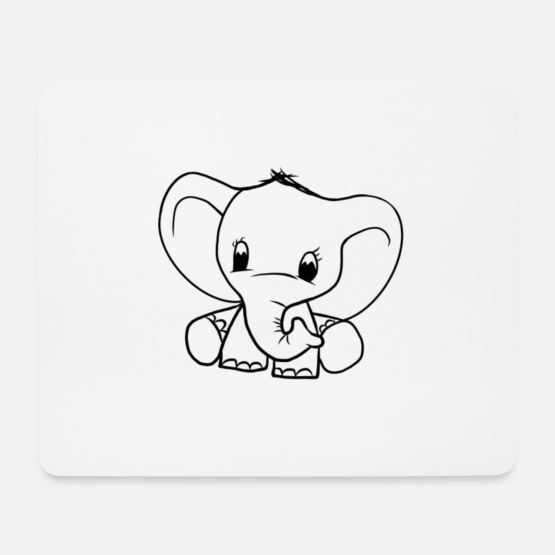 Baby Elefant Tierbaby Elefanten Babys Geschenk süß - Mousepad (Querformat) - Weiß