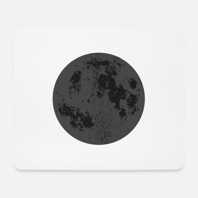 Schwarzer Mond - Mousepad (Querformat) - Weiß