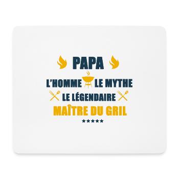 Papa l'homme le mythe le légendaire Maître du Gril - Tapis de souris (format paysage) - blanc - Devant