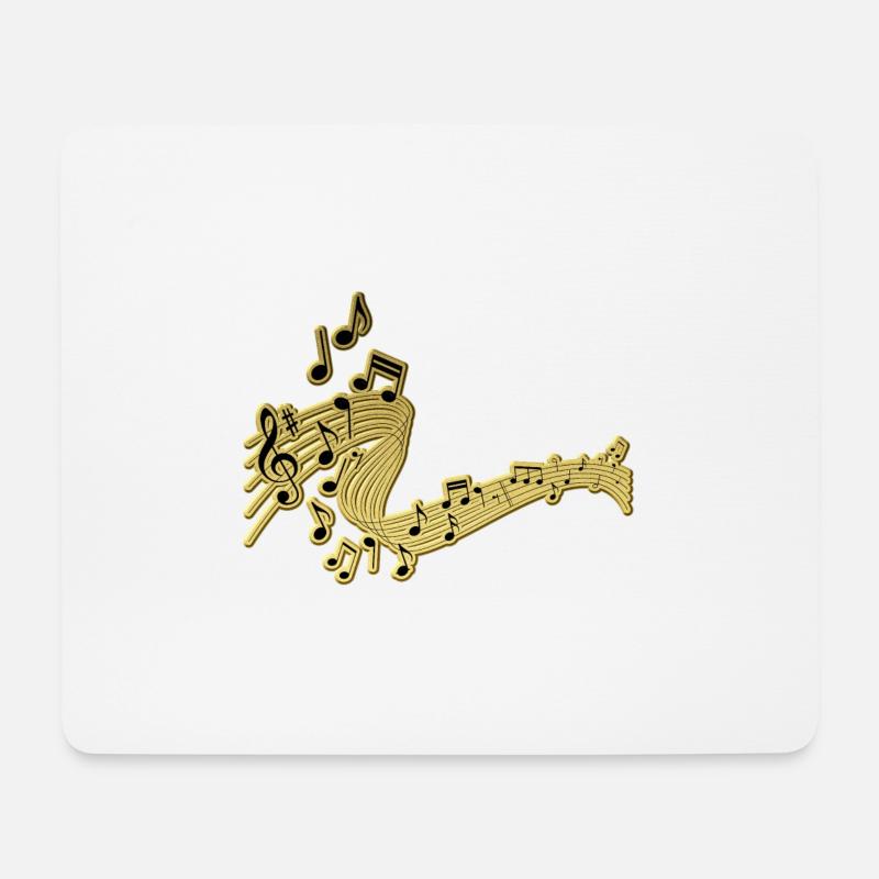 Goldene Musik - Mousepad (Querformat) - Weiß
