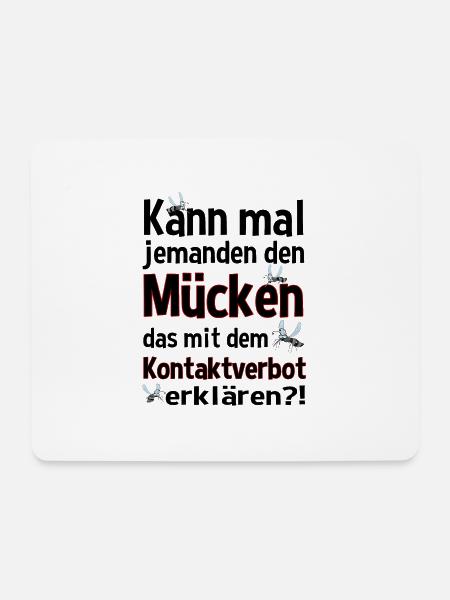 Lustig Spruch Kontaktverbot Mücken Design schwarz - Mousepad (Querformat) - Weiß