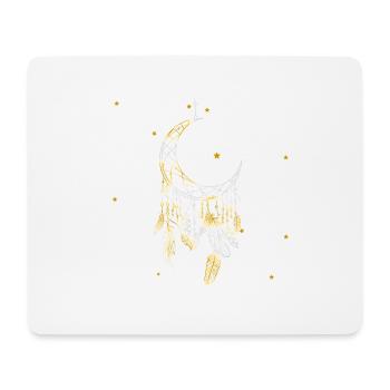 Traumfänger mit Federn Halbmond Mond und Sterne - Mousepad (Querformat) - Weiß - Vorne