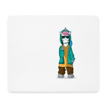 Einhorn Mittelfinger Bevor du fragst NEIN! - Mousepad (Querformat) - Weiß - Vorne