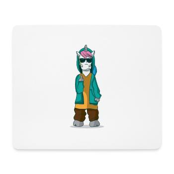 Mittelfinger Stinkefinger Einhorn Unicorn Geschenk - Mousepad (Querformat) - Weiß - Vorne