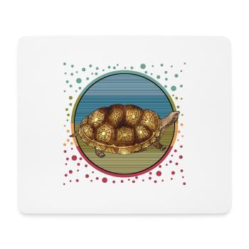 Tortue - Tapis de souris (format paysage) - blanc - Devant