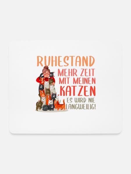Rente Ruhestand Pension mit Katzen Kätzchen - Mousepad (Querformat) - Weiß