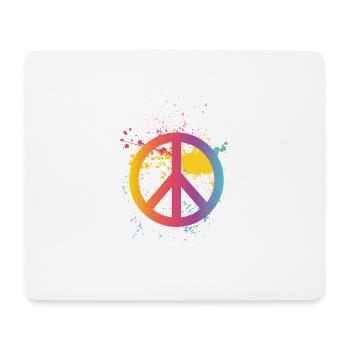 Colorfull peace sign peace symbol peace - Mouse Pad (horizontal) - white - Front