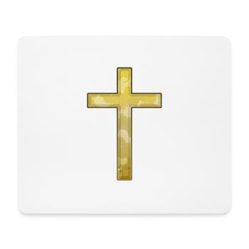 Croix d'or Christianisme Jésus Christ Church - Tapis de souris (format paysage) - blanc - Devant