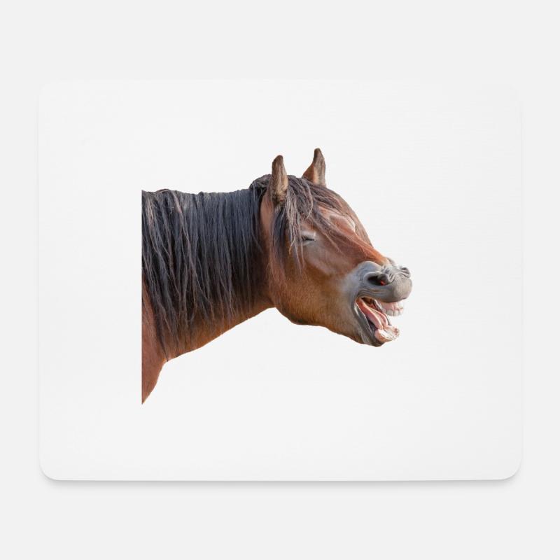 Lachen - Mousepad (Querformat) - Weiß