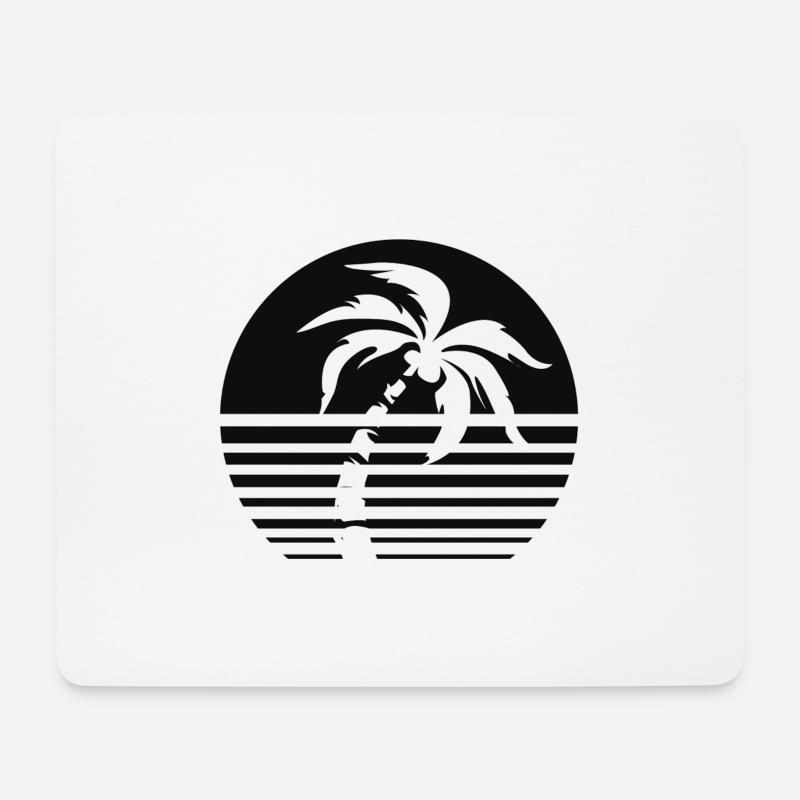 Palm Sunset - Mousepad (Querformat) - Weiß
