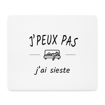 Je peux pas j'ai sieste - Tapis de souris (format paysage) - blanc - Devant
