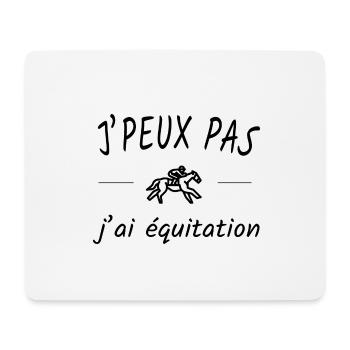Je peux pas j'ai équitation - Tapis de souris (format paysage) - blanc - Devant