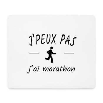 Je peux pas j'ai marathon - Tapis de souris (format paysage) - blanc - Devant